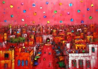 Zahid Saleem, 36 x 48 Inch, Acrylic on Canvas, Cityscape Painting, AC-ZS-165